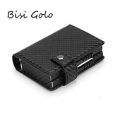 BISI GORO Double Card Wallet Aluminium RFID Blocking Metal WOMEN Card Holder Credit Card Case Women Men Card ID Holder Side Push