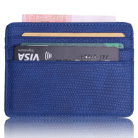 TRASSORY Small Mini Travel Lizard Pattern Leather Bank Business Id Card Holder Wallet Case For Men Women With Id Window