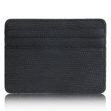 TRASSORY Small Mini Travel Lizard Pattern Leather Bank Business Id Card Holder Wallet Case For Men Women With Id Window