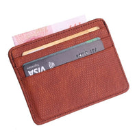 TRASSORY Small Mini Travel Lizard Pattern Leather Bank Business Id Card Holder Wallet Case For Men Women With Id Window