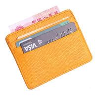 TRASSORY Small Mini Travel Lizard Pattern Leather Bank Business Id Card Holder Wallet Case For Men Women With Id Window