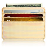 TRASSORY Small Mini Travel Lizard Pattern Leather Bank Business Id Card Holder Wallet Case For Men Women With Id Window