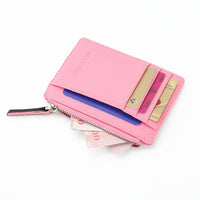 2019 Unisex wallet business card holder pu leather coin pocket bus card Organizer purse bag  men women multi-color