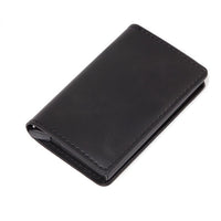 Men Automatic Credit card holder carbon fiber Leather Wallet Aluminum Mini Wallet With Back Pocket ID Card RFID Blocking purse